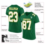 Maillot de football authentique personnalisé en maille vert Kelly blanc-or Maillot de football authentique personnalisé en maille vert Kelly blanc-or