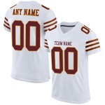 Maillot de football authentique personnalisé en maille blanc bordeaux et or Maillot de football authentique personnalisé en maille blanc bordeaux et or