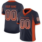 Maillot de football personnalisé bleu marine orange et blanc en maille Drift Fashion Maillot de football personnalisé bleu marine orange et blanc en maille Drift Fashion