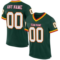 Maillot de football rétro authentique en maille verte, blanche et rouge