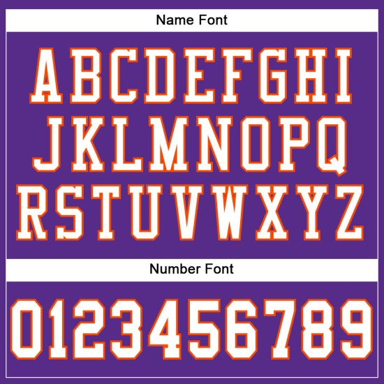 Maillot de football authentique personnalisé violet, blanc et orange Maillot de football authentique personnalisé violet, blanc et orange