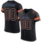 Maillot de football authentique personnalisé en maille noir et orange Maillot de football authentique personnalisé en maille noir et orange