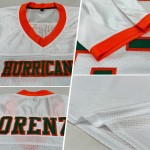 Maillot de football authentique personnalisé blanc Kelly vert-orange en maille Maillot de football authentique personnalisé blanc Kelly vert-orange en maille