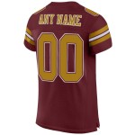 Maillot de football authentique personnalisé bordeaux vieil or et blanc en maille Maillot de football authentique personnalisé bordeaux vieil or et blanc en maille