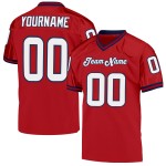 Maillot de football rétro authentique en maille rouge, blanc et bleu marine Maillot de football rétro authentique en maille rouge, blanc et bleu marine