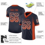 Maillot de football personnalisé bleu marine orange et blanc en maille Drift Fashion Maillot de football personnalisé bleu marine orange et blanc en maille Drift Fashion