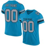 Maillot de football authentique personnalisé Panther bleu gris clair et noir en maille Maillot de football authentique personnalisé Panther bleu gris clair et noir en maille