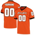 Maillot de football rétro authentique en maille orange blanc-marron personnalisé Maillot de football rétro authentique en maille orange blanc-marron personnalisé