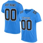 Maillot de football authentique personnalisé en maille bleu poudre noir et blanc Maillot de football authentique personnalisé en maille bleu poudre noir et blanc