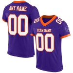 Maillot de football authentique personnalisé violet, blanc et orange Maillot de football authentique personnalisé violet, blanc et orange