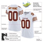 Maillot de football authentique personnalisé en maille blanc bordeaux et or Maillot de football authentique personnalisé en maille blanc bordeaux et or
