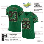 Maillot de football authentique personnalisé en maille vert Kelly, noir et vieil or Maillot de football authentique personnalisé en maille vert Kelly, noir et vieil or