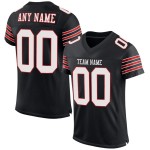 Maillot de football authentique personnalisé en maille noir, blanc et écarlate Maillot de football authentique personnalisé en maille noir, blanc et écarlate