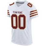 Maillot de football authentique personnalisé en maille blanc bordeaux et or Maillot de football authentique personnalisé en maille blanc bordeaux et or