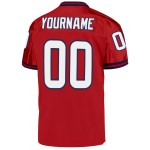 Maillot de football rétro authentique en maille rouge, blanc et bleu marine Maillot de football rétro authentique en maille rouge, blanc et bleu marine