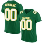Maillot de football authentique personnalisé en maille vert Kelly blanc-or Maillot de football authentique personnalisé en maille vert Kelly blanc-or