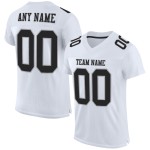 Maillot de football authentique personnalisé en maille blanc, noir et gris Maillot de football authentique personnalisé en maille blanc, noir et gris