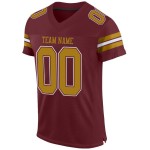 Maillot de football authentique personnalisé bordeaux vieil or et blanc en maille Maillot de football authentique personnalisé bordeaux vieil or et blanc en maille