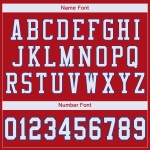 Maillot de football authentique personnalisé en maille rouge, blanc et royal Maillot de football authentique personnalisé en maille rouge, blanc et royal
