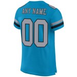 Maillot de football authentique personnalisé Panther bleu gris clair et noir en maille Maillot de football authentique personnalisé Panther bleu gris clair et noir en maille