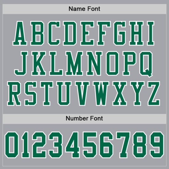Maillot de football authentique personnalisé gris Kelly vert et blanc en maille Maillot de football authentique personnalisé gris Kelly vert et blanc en maille