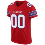 Maillot de football authentique personnalisé en maille rouge, blanc et royal Maillot de football authentique personnalisé en maille rouge, blanc et royal