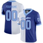 Maillot de football personnalisé bleu clair et blanc en maille fendue Maillot de football personnalisé bleu clair et blanc en maille fendue