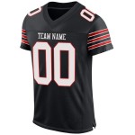 Maillot de football authentique personnalisé en maille noir, blanc et écarlate Maillot de football authentique personnalisé en maille noir, blanc et écarlate