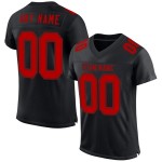 Maillot de football authentique personnalisé en maille noire et rouge Maillot de football authentique personnalisé en maille noire et rouge