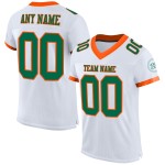 Maillot de football authentique personnalisé blanc Kelly vert-orange en maille Maillot de football authentique personnalisé blanc Kelly vert-orange en maille