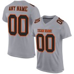 Maillot de football authentique personnalisé gris, noir et orange Maillot de football authentique personnalisé gris, noir et orange
