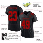 Maillot de football authentique personnalisé en maille noire et rouge Maillot de football authentique personnalisé en maille noire et rouge