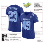 Maillot de football authentique en maille bleu clair et blanc Royal personnalisé Maillot de football authentique en maille bleu clair et blanc Royal personnalisé