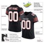 Maillot de football authentique personnalisé en maille noir, blanc et écarlate Maillot de football authentique personnalisé en maille noir, blanc et écarlate