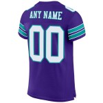 Maillot de football authentique personnalisé violet, blanc et turquoise Maillot de football authentique personnalisé violet, blanc et turquoise