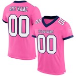 Maillot de football authentique personnalisé en maille rose, blanc et bleu marine Maillot de football authentique personnalisé en maille rose, blanc et bleu marine