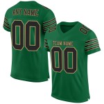 Maillot de football authentique personnalisé en maille vert Kelly, noir et vieil or Maillot de football authentique personnalisé en maille vert Kelly, noir et vieil or